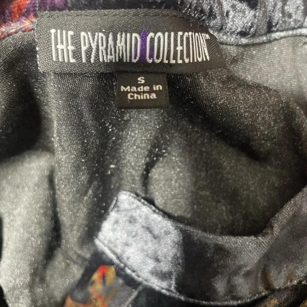 The Pyramid Collection Velvet Tiered Maxi Dress S Black Floral Whimsy Goth Witch - Picture 7 of 8